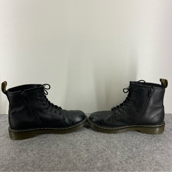 Dr. Martens Delaney Junior Size 5 Lace Up Black Leather Combat Ankle Boot - Picture 6 of 15